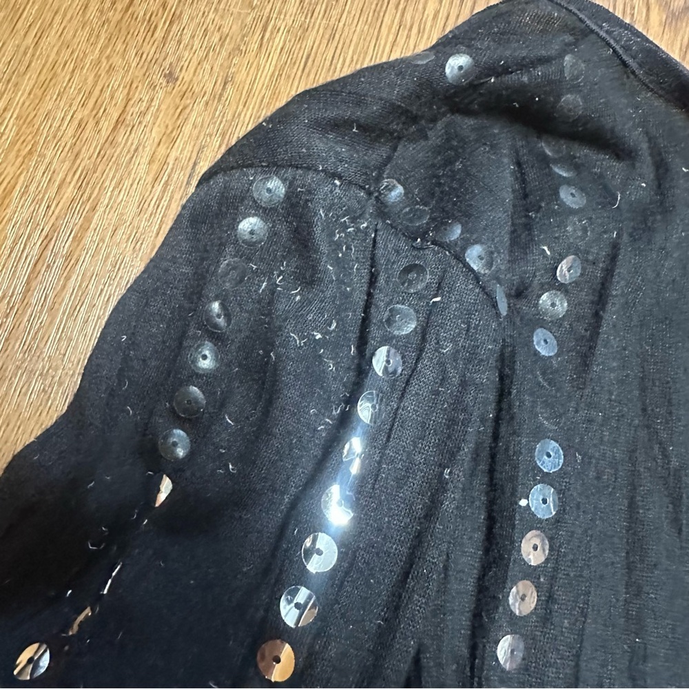 Vintage Y2K Black Sequin Wrap Top - Picture 8 of 8